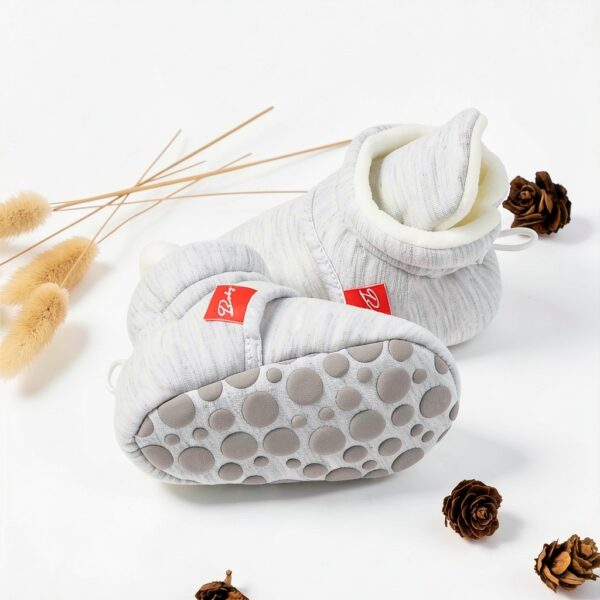 Infant Bodysuit Light Gray Pink White Soft Cotton Baby-3