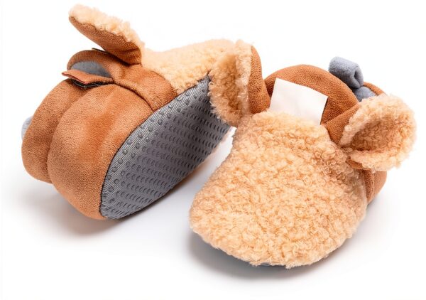 LAFEGEN Baby Slippers Non-Slip Sole Hook Loop Closure-0