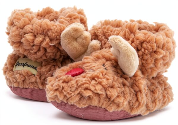 Dearfoams Baby Reindeer Slippers Cozy Infant Holiday-8