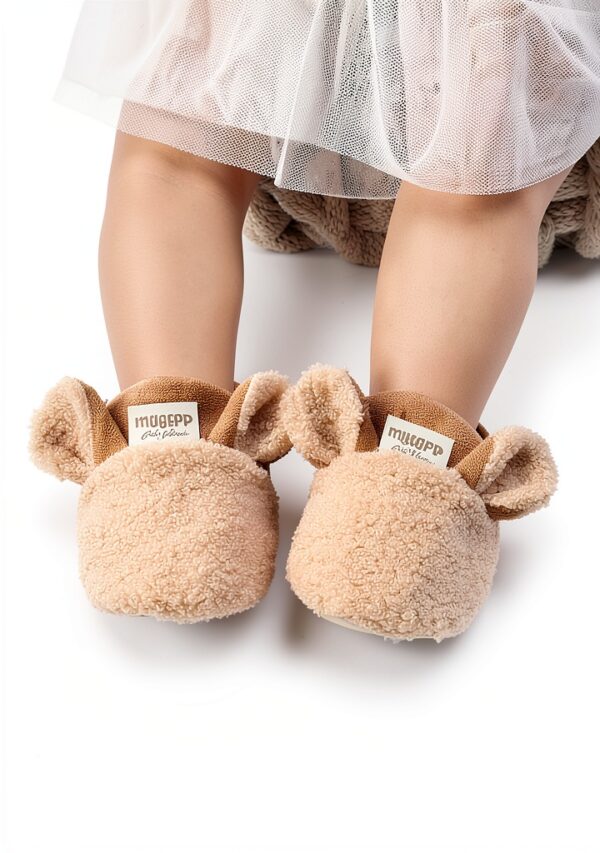 LAFEGEN Baby Slippers Non-Slip Sole Hook Loop Closure-1