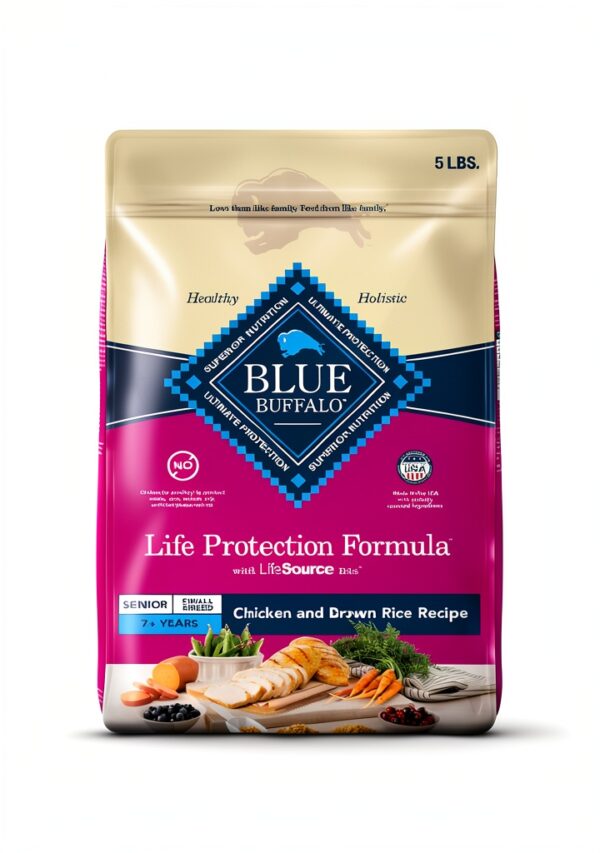 Blue Buffalo Small Breed Senior Dog Food Chicken Brown Rice-0