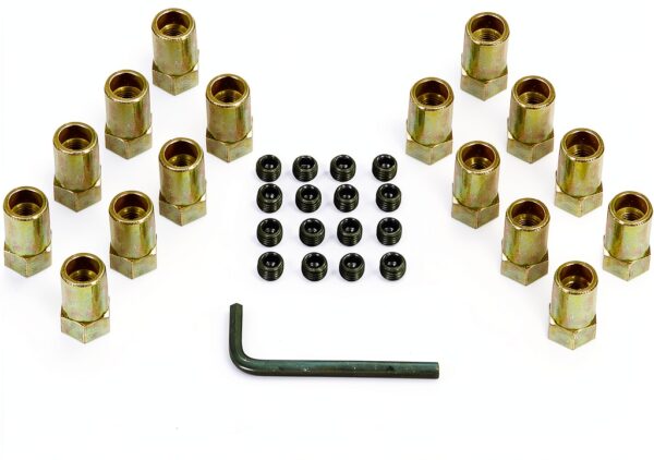 Gold Rocker Arm Nut by Mr. Gasket Hex Allen 3/8‑24 Set of 16-0