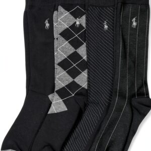 POLO RALPH LAUREN Men's Assorted Pattern Dress Crew Socks (4-Pack)-0