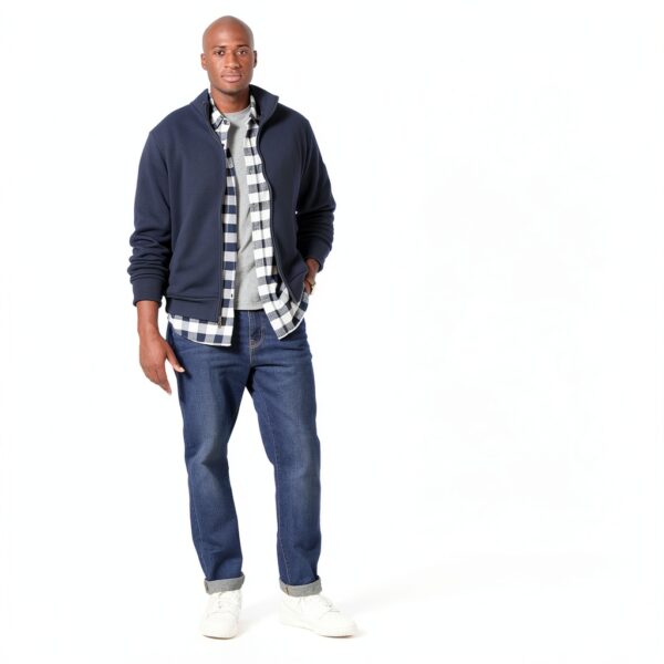 Amazon Essentials Men's Sweatshirt, Mock Neck, Fleece Zip Up-7