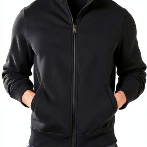 Amazon Essentials Men's Sweatshirt, Mock Neck, Fleece Zip Up-0