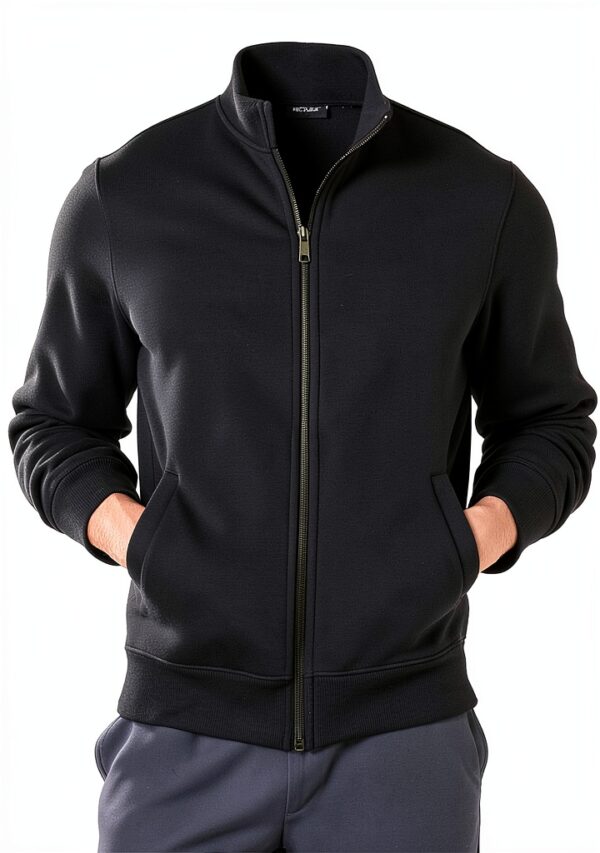 Amazon Essentials Men's Sweatshirt, Mock Neck, Fleece Zip Up-0