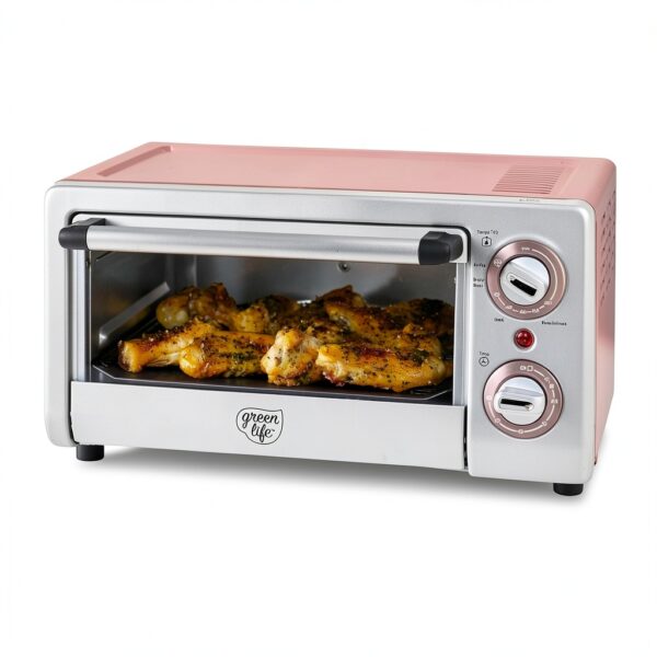 GreenLife Countertop Toaster Oven Air Fryer Pink PFAS-Free Ceramic-1