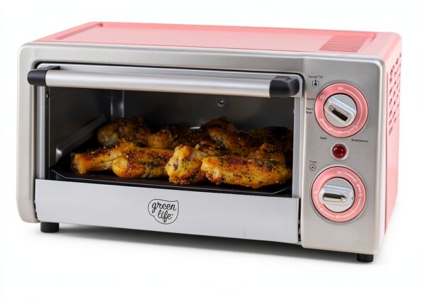 GreenLife Countertop Toaster Oven Air Fryer Pink PFAS-Free Ceramic-9
