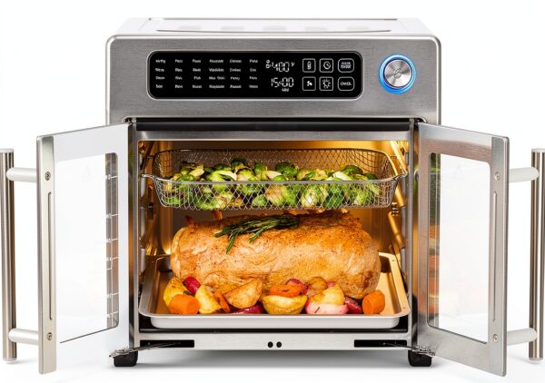 Emeril Lagasse Extra Large French Door Air Fryer Toaster Oven Combo, 24 Cooking Functions and Digital Controls, 7 Accessories Included, Stainless Steel Finish, 26QT Capacity-7