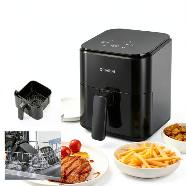 Air Fryer DOMEM 3 Qt Compact with Touchscreen and Non-Stick Basket-2