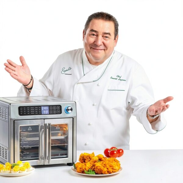 Emeril Lagasse Extra Large French Door Air Fryer Toaster Oven Combo, 24 Cooking Functions and Digital Controls, 7 Accessories Included, Stainless Steel Finish, 26QT Capacity-6