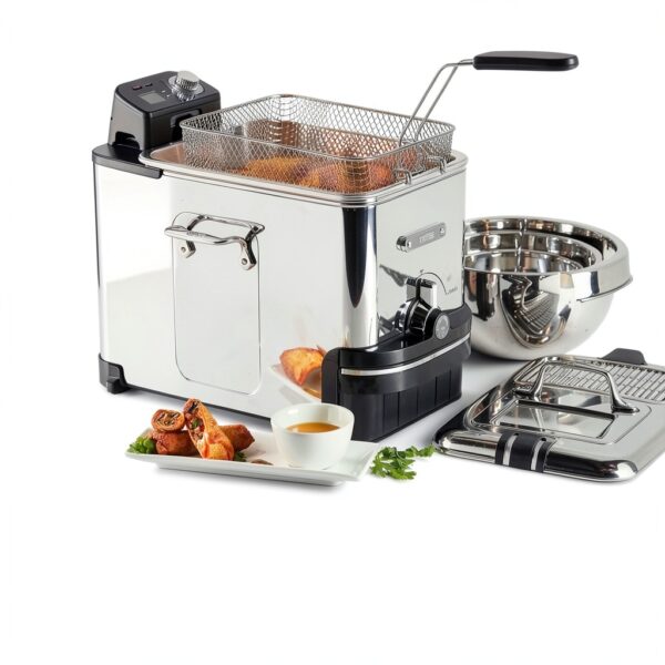 All-Clad Electric Deep Fryer Easy Clean Pro Stainless Steel 1700W-1