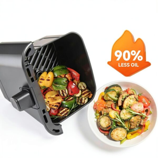 Air Fryer DOMEM 3 Qt Compact with Touchscreen and Non-Stick Basket-4