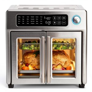 Emeril Lagasse Extra Large French Door Air Fryer Toaster Oven Combo, 24 Cooking Functions and Digital Controls, 7 Accessories Included, Stainless Steel Finish, 26QT Capacity-0