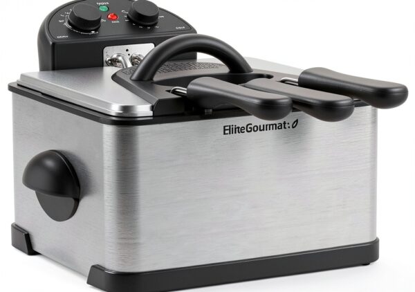 Elite Gourmet EDF-401T Electric Deep Fryer 4.5 Qt 3-Basket-3