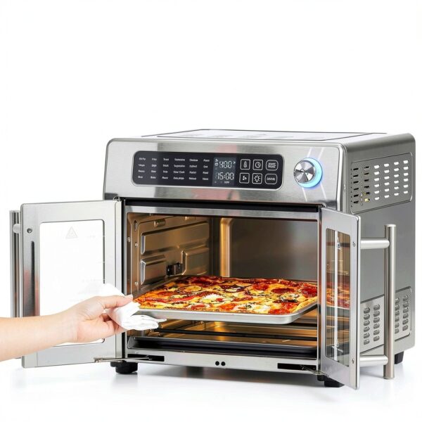 Emeril Lagasse Extra Large French Door Air Fryer Toaster Oven Combo, 24 Cooking Functions and Digital Controls, 7 Accessories Included, Stainless Steel Finish, 26QT Capacity-5