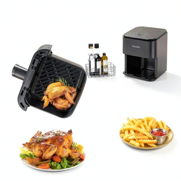 Air Fryer DOMEM 3 Qt Compact with Touchscreen and Non-Stick Basket-3