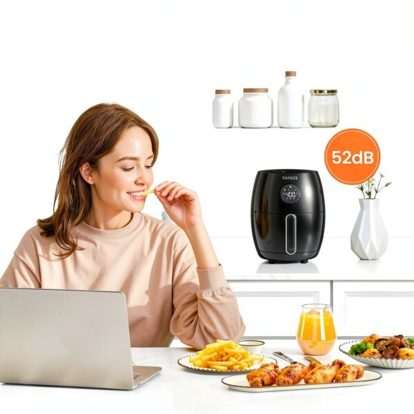 Air Fryer Topzee 2qt Compact Mini with 7‑in‑1 Presets Black-4
