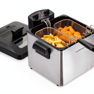 Hamilton Beach Electric Deep Fryer 4.5L with 2 Baskets Stainless Steel-0