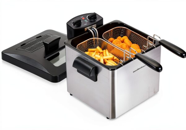 Hamilton Beach Electric Deep Fryer 4.5L with 2 Baskets Stainless Steel-0