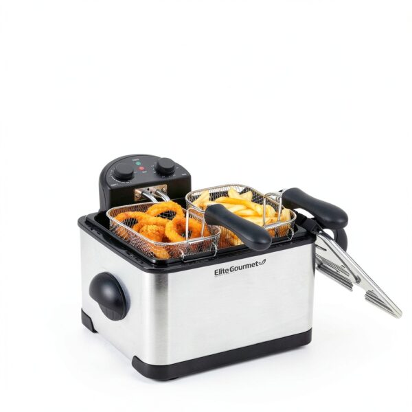 Elite Gourmet EDF-401T Electric Deep Fryer 4.5 Qt 3-Basket-1