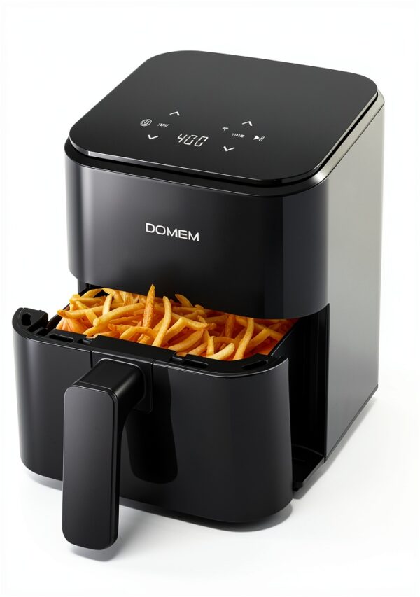 Air Fryer DOMEM 3 Qt Compact with Touchscreen and Non-Stick Basket-0