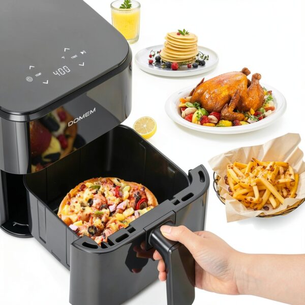 Air Fryer DOMEM 3 Qt Compact with Touchscreen and Non-Stick Basket-1
