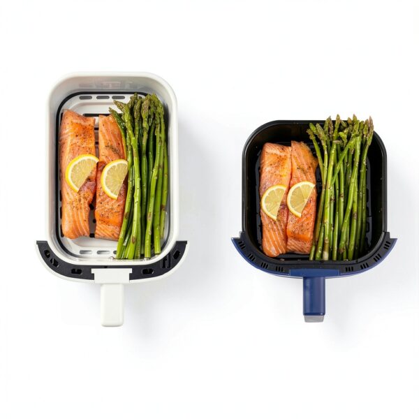 bella 4Qt Slim Air Fryer, Fits-anywhere™ Kitchenware, EverGood™ Ceramic Nonstick Coating, Adjustable Temperature, 6 Preset Cooking Options, 60 Min Auto Shutoff w Audible Tone, 3.3lb Capacity, Oatmilk-2
