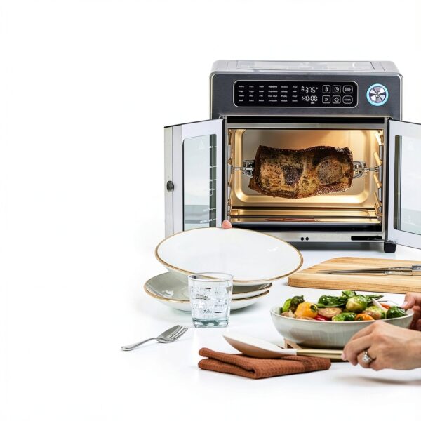 Emeril Lagasse Extra Large French Door Air Fryer Toaster Oven Combo, 24 Cooking Functions and Digital Controls, 7 Accessories Included, Stainless Steel Finish, 26QT Capacity-1